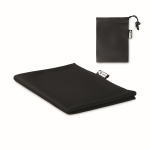 Serviettes de sport personnalisées en RPET avec housse Fitness RPET couleur noir