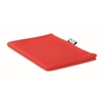 Serviettes de sport personnalisées en RPET avec housse Fitness RPET couleur rouge quatrième vue