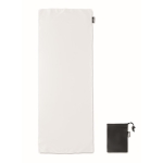 Serviettes de sport personnalisées en RPET avec housse Fitness RPET couleur blanc troisième vue