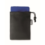 Serviettes de sport personnalisées en RPET avec housse Fitness RPET couleur bleu roi deuxième vue