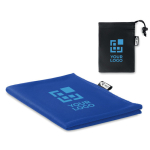 Serviettes de sport personnalisées en RPET avec housse Fitness RPET vue avec zone d'impression