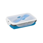 Lunch box en silicone de couleur rétractable de 640 ml Functional couleur bleu