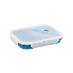 Lunch box en silicone à 2 compartiments 480 et 760ml Division couleur bleu troisième vue