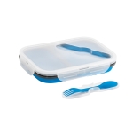 Lunch box en silicone à 2 compartiments 480 et 760ml Division couleur bleu quatrième vue