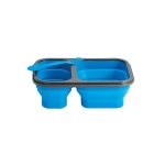 Lunch box en silicone à 2 compartiments 480 et 760ml Division couleur bleu cinquième vue
