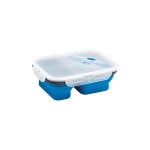 Lunch box en silicone à 2 compartiments 480 et 760ml Division couleur bleu
