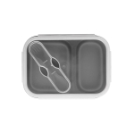Lunch box en silicone à 2 compartiments 480 et 760ml Division couleur gris première vue