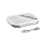 Lunch box en silicone à 2 compartiments 480 et 760ml Division couleur gris quatrième vue