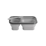 Lunch box en silicone à 2 compartiments 480 et 760ml Division couleur gris cinquième vue