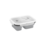 Lunch box en silicone à 2 compartiments 480 et 760ml Division couleur gris image avec logo