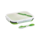 Lunch box en silicone à 2 compartiments 480 et 760ml Division couleur vert clair quatrième vue