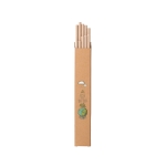 Lot de 10 pailles en papier kraft dans une boîte avec logo Kraft couleur naturel image avec logo