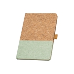 Carnet avec couverture en liège A5 avec pages lignées Greener Colors couleur vert clair