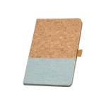 Carnet avec couverture en liège A5 avec pages lignées Greener Colors couleur bleu ciel
