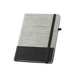 Carnet publicitaire en toile de coton et paille A5 pages rayées Office couleur noir