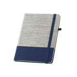 Carnet publicitaire en toile de coton et paille A5 pages rayées Office couleur bleu