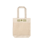 Sac en maille de coton avec poignées 65 cm 180 g/m2 Market Cotton couleur naturel image avec logo 2