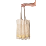 Sac en maille de coton avec poignées 65 cm 180 g/m2 Market Cotton couleur naturel troisième vue