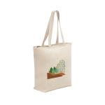 Tote bag avec fermeture éclair en coton 280 g/m2 Zipper couleur naturel image avec logo