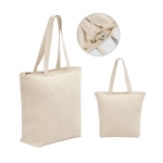 Tote bag avec fermeture éclair en coton 280 g/m2 Zipper diverses couleurs