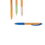 Stylo en bambou avec éléments antidérapants encre bleue Colorclip