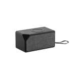 Haut-parleur portable avec logo et chargeur livré dans une boîte Fancy couleur noir