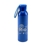 Bouteille en aluminium anti-fuite avec anse en silicone 660 ml couleur bleu