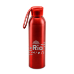 Bouteille en aluminium anti-fuite avec anse en silicone 660 ml couleur rouge