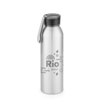Bouteille en aluminium anti-fuite avec anse en silicone 660 ml couleur argenté mat image avec logo