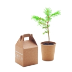 Pots de fleur durables personnalisés avec graines de pin couleur beige deuxième vue