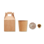 Pots de fleur durables personnalisés avec graines de pin couleur beige