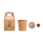 Pots de fleur durables personnalisés avec graines de pin couleur beige troisième vue