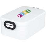 Lunch box avec logo et joint d'étanchéité MEPAL Take a Break Midi couleur blanc vue avec impression sérigraphique