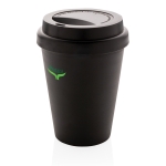 Verre à emporter en plastique à double paroi de 300 ml Takeaway Daily couleur noir vue avec logo