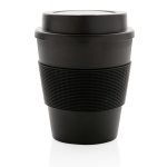 Tasse avec couvercle en plastique recyclable 350 ml Takeaway Comfort couleur noir deuxième vue