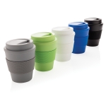 Tasse avec couvercle en plastique recyclable 350 ml Takeaway Comfort couleur noir vue générale