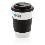 Verres en plastique allant au micro-ondes 270 ml Speciality Coffee couleur noir vue avec logo
