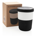 Grande tasse à emporter personnalisée durable en PLA de 380 ml Funny couleur noir vue avec boîte