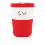 Grande tasse à emporter personnalisée durable en PLA de 380 ml Funny couleur rouge vue avec logo