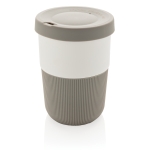 Grande tasse à emporter personnalisée durable en PLA de 380 ml Funny couleur gris