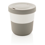 Mug take away éco avec logo, poignée et couvercle 280ml Barista couleur gris