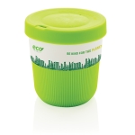 Mug take away éco avec logo, poignée et couvercle 280ml Barista couleur vert deuxième vue avec logo