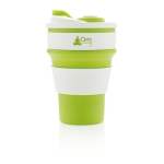 Mugs take away pliables en silicone de 350ml Takeaway Folding couleur vert vue avec logo