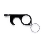 Porte-clés anti-contact coloré avec stylo et stylet Metallic couleur noir première vue