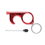 Porte-clés anti-contact coloré avec stylo et stylet Metallic