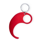 Porte-clés anti-contact arrondi en aluminium promotionnel Curvy couleur rouge première vue