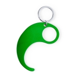 Porte-clés anti-contact arrondi en aluminium promotionnel Curvy couleur vert première vue