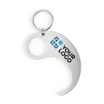 Porte-clés anti-contact arrondi en aluminium promotionnel Curvy vue principale