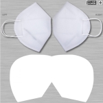 Étui pour masque FFP2 avec motifs accrocheurs pour le merchandising couleur blanc
