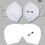Étui pour masque FFP2 avec motifs accrocheurs pour le merchandising couleur blanc